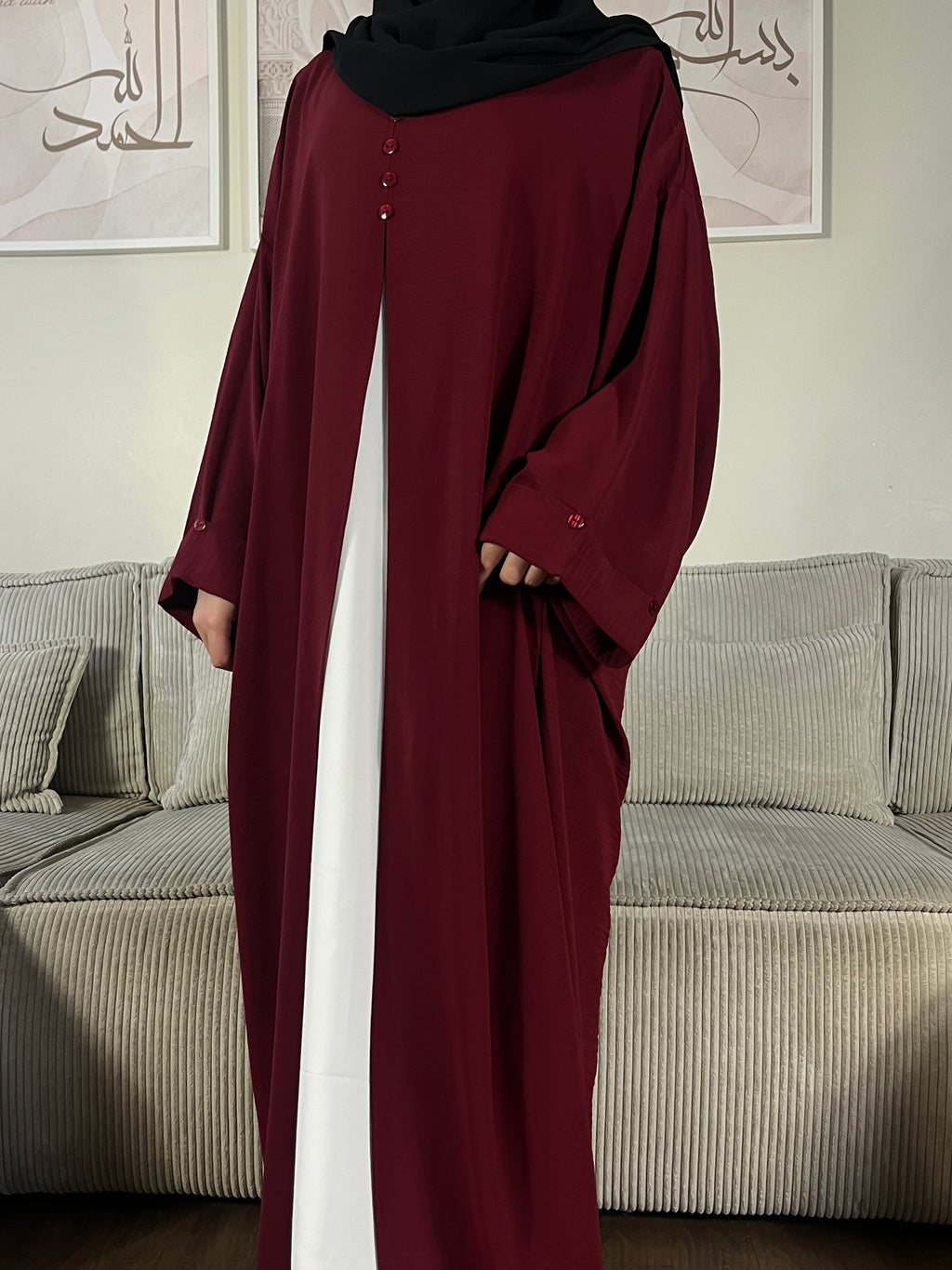 Abaya semi-ouverte Lilya